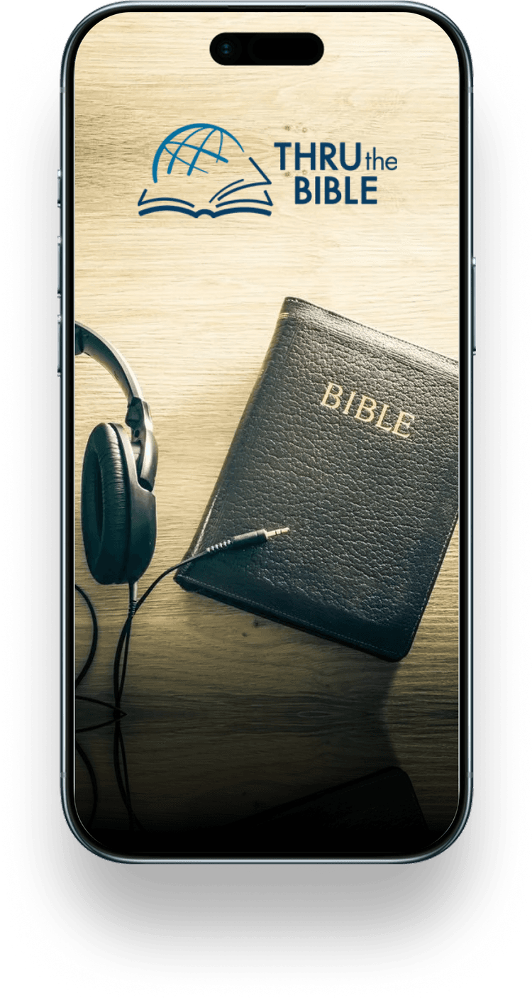 Mobile preview with Bible and headphones